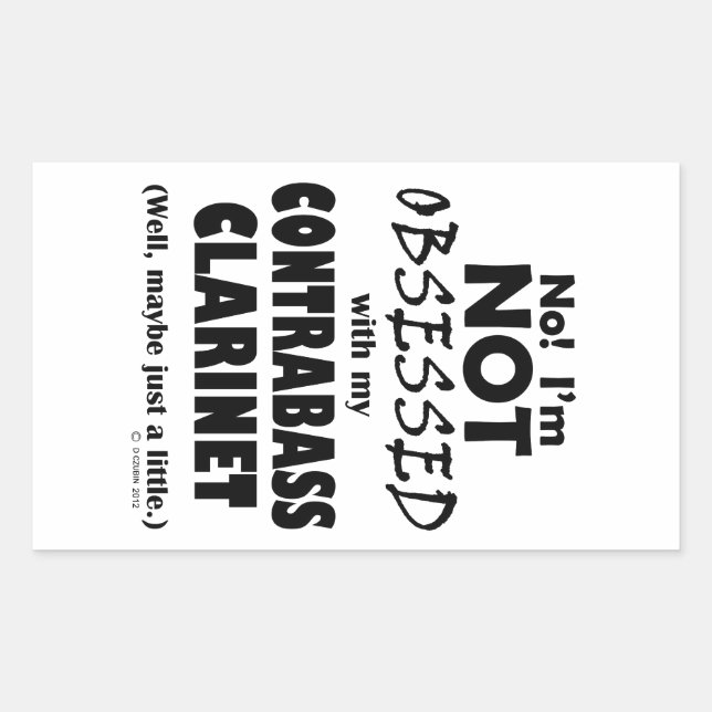 Obsessed Contrabass Clarinet Rectangular Sticker (Front)