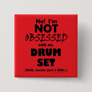 Obsessed Drum Set 15 Cm Square Badge