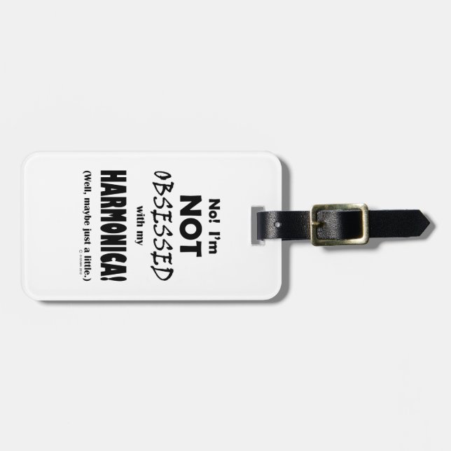Obsessed Harmonica Luggage Tag (Front Horizontal)