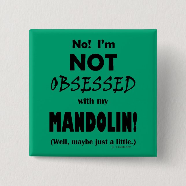 Obsessed Mandolin 15 Cm Square Badge (Front)