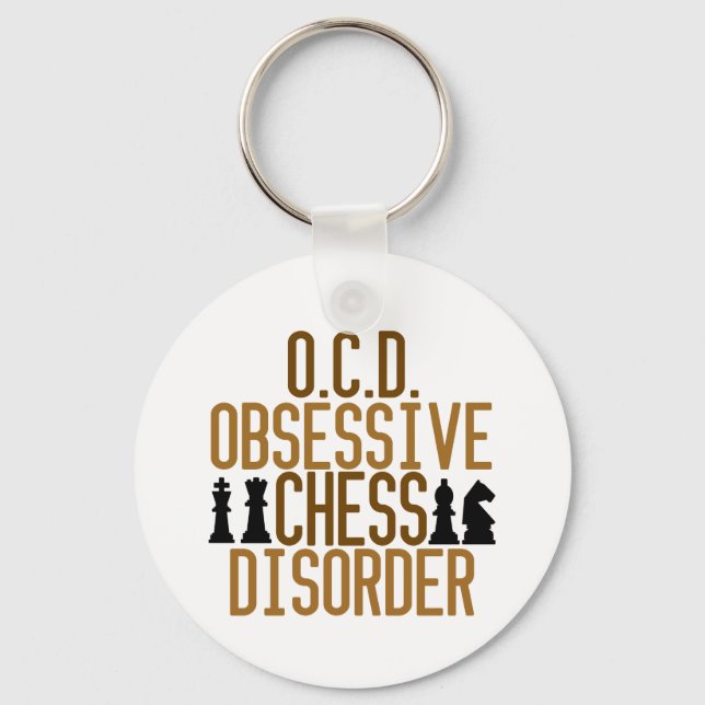 Obsessed with Chess Key Ring (Front)