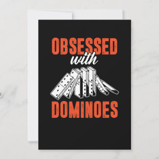 Obsessed With Dominoes Tiles Puzzler Game Gift Invitation