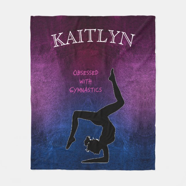 Obsessed with Gymnastics Fleece Blanket (Front)