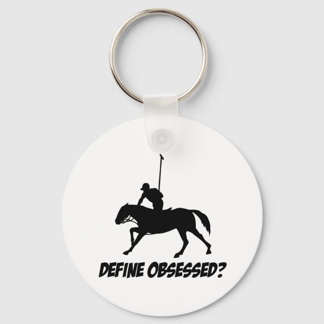 Obsessed with horse polo key ring (Front)