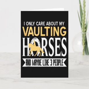 Obsessed With Vaulting Horses More Than People Tan Card
