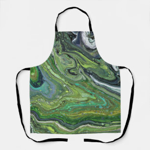 Obsession 2 Green Abstract Apron