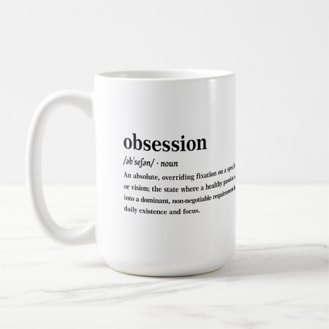 Obsession Dictionary Definition Aesthetic  Coffee Mug (Left)