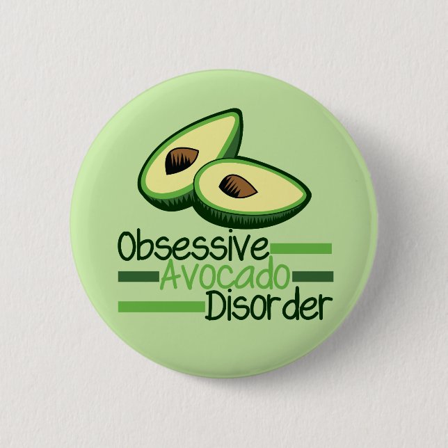 Obsessive Avocado Disorder Cool Green 6 Cm Round Badge (Front)