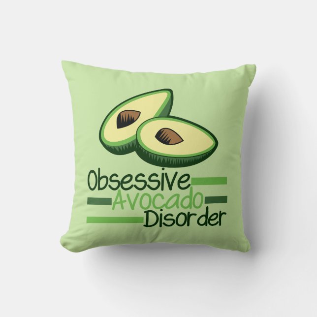 Obsessive Avocado Disorder Cool Green Cushion (Front)