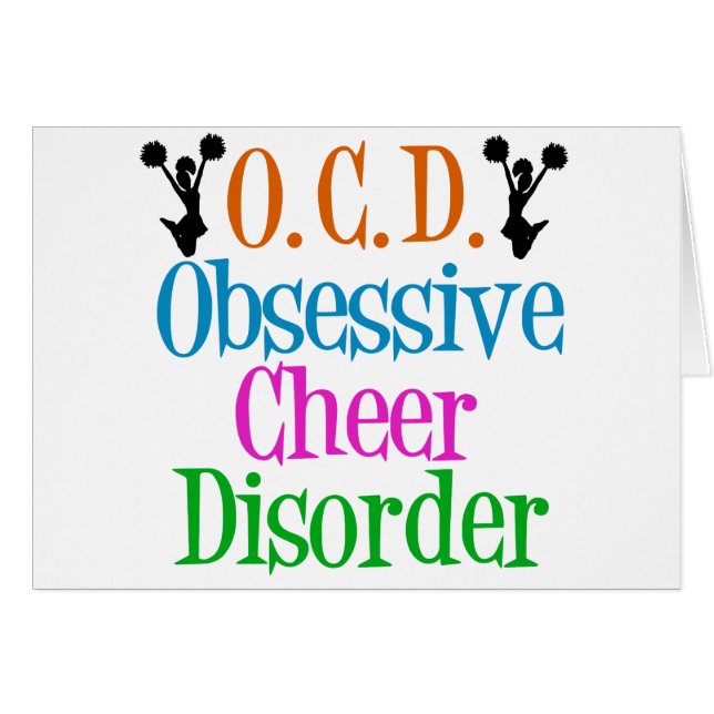 Obsessive Cheer Disorder Funny Cheerleader Card (Front Horizontal)