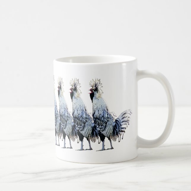 Obsessive Chicken Disorder: Polish Crested Coffee Mug (Right)