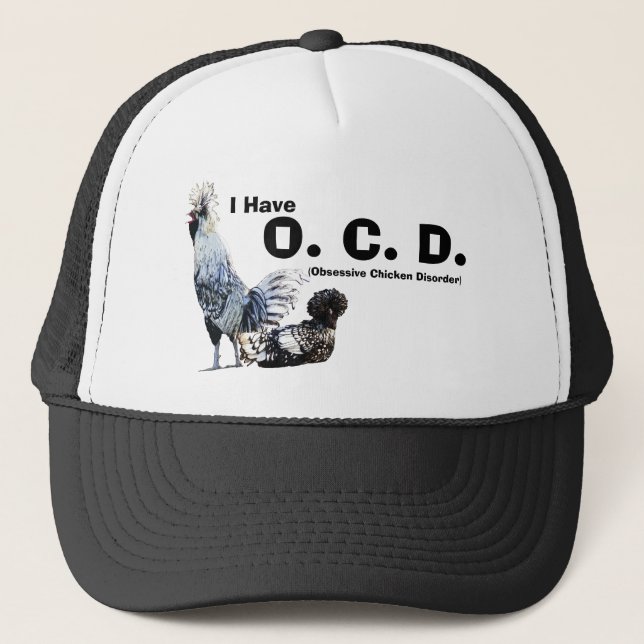 Obsessive Chicken Disorder: Polish Crested Trucker Hat (Front)