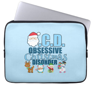 Obsessive Christmas Disorder (blue) Laptop Sleeve