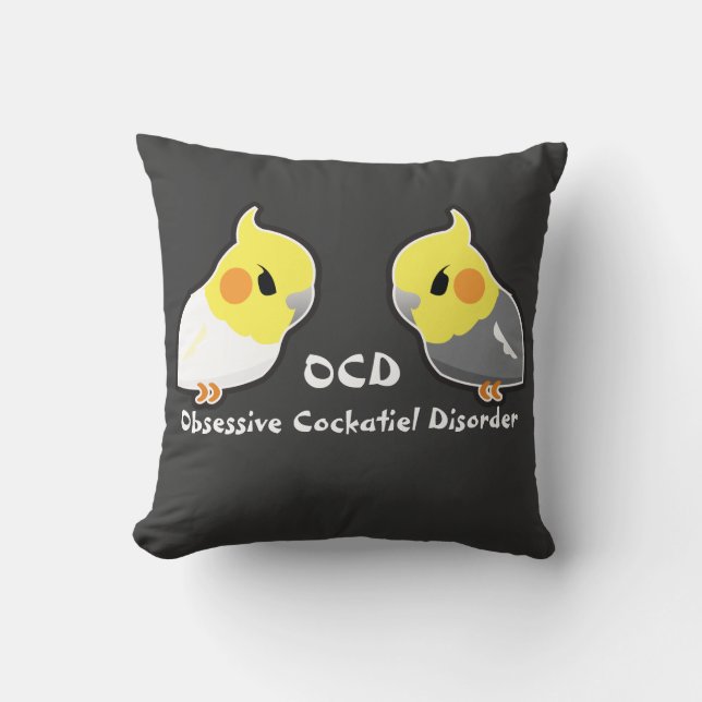 Obsessive Cockatiel Disorder Cushion (Front)