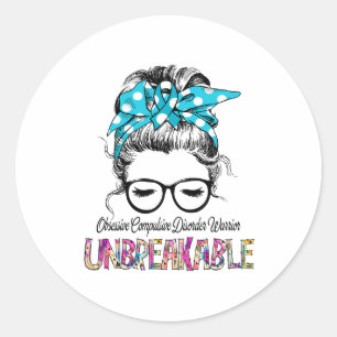 Obsessive Compulsive Disorder Awareness Ribbon Classic Round Sticker