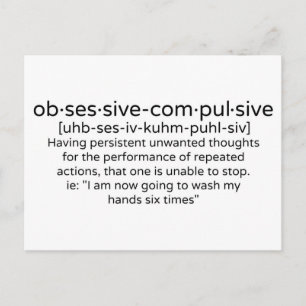 Obsessive Compulsive Personality Definition Postcard