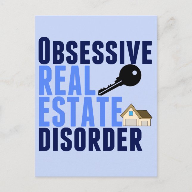 Obsessive Real Estate Disorder Funny Postcard (Front)