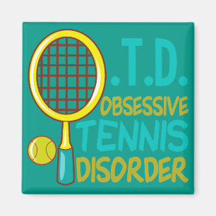Obsessive Tennis Disorder Teal Yellow Cute Magnet