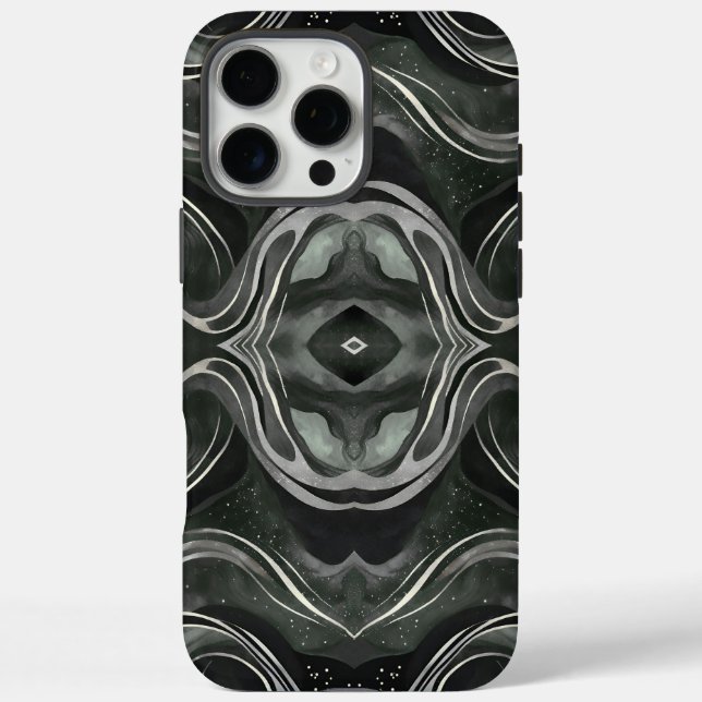 Obsidian Echo | Symmetrical Dark Marble Flow Case-Mate iPhone Case (Back)