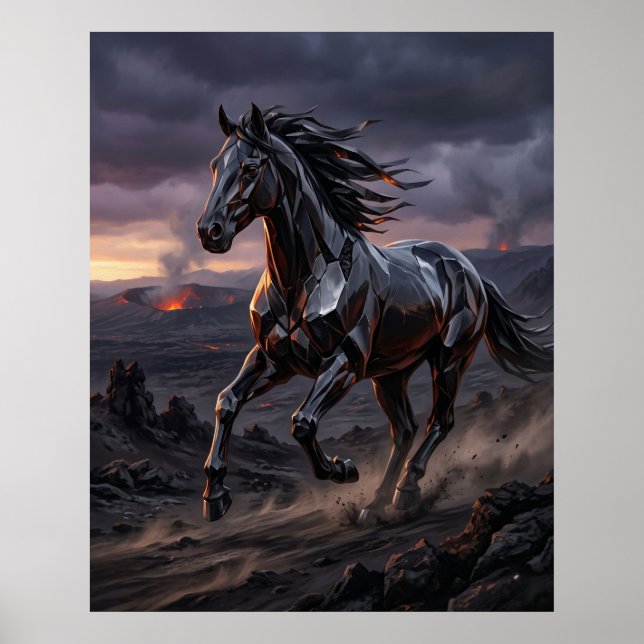 Obsidian Horse Storm Charge Poster (Front)