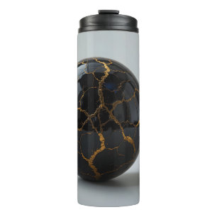 Obsidian Kintsugi Sphere Thermal Tumbler