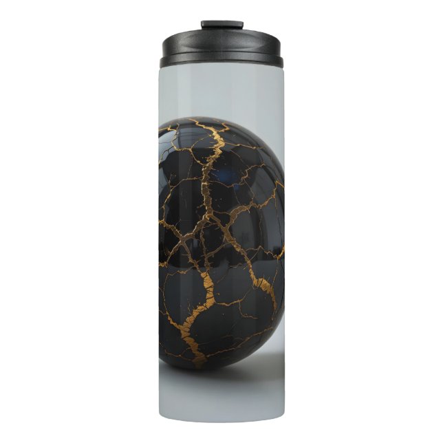 Obsidian Kintsugi Sphere Thermal Tumbler (Front)