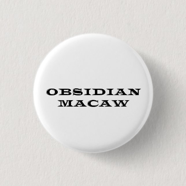 Obsidian Macaw Logo Button (Front)