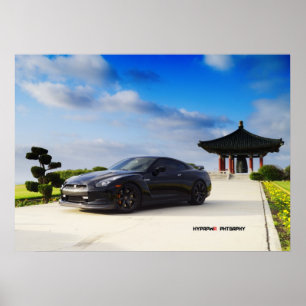 "Obsidian" Nissan GT-R R35 with Carbon Poster