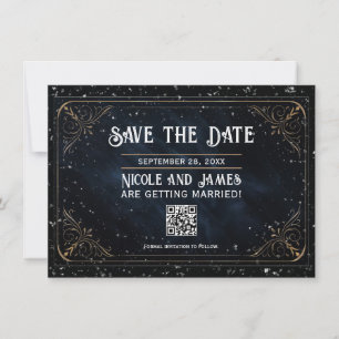 Obsidian Oracle Midnight Elegance Save the Date Invitation