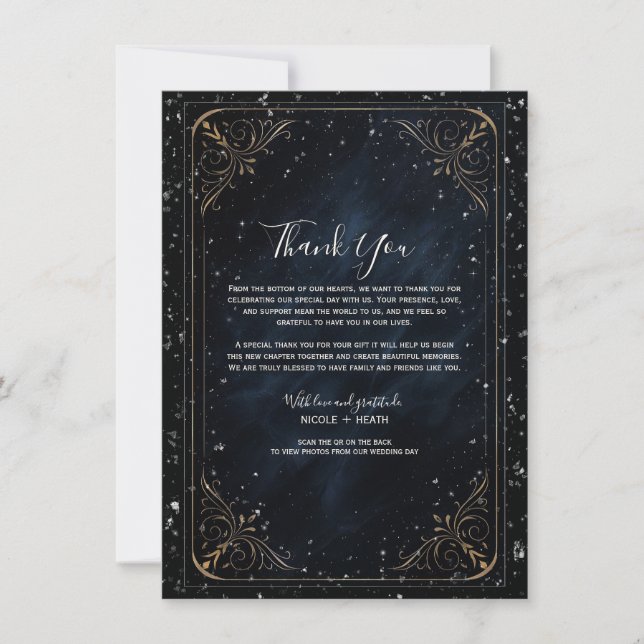 Obsidian Oracle Midnight Elegance Shimmer Wedding  Invitation (Front)