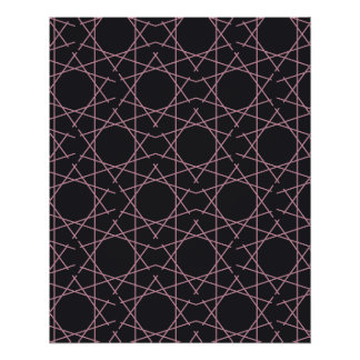 Obsidian Rose Geometric Pattern Poster