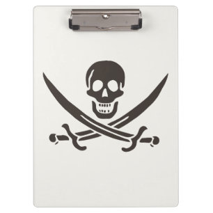 Obsidian Skull Swords Pirate flag of Calico Jack Clipboard