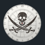 Obsidian Skull Swords Pirate flag of Calico Jack Dartboard<br><div class="desc">A low growl rumbled across the waves, not from the storm brewing on the horizon, but from Captain Jack's throat. His dark eyes, usually gleaming with mischief, held a steely glint as he surveyed the approaching ship. The "Revenge, " his sloop, heeled slightly in the choppy water, its black hull...</div>
