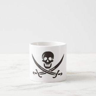 Obsidian Skull Swords Pirate flag of Calico Jack Espresso Cup