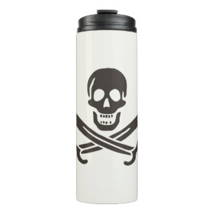 Obsidian Skull Swords Pirate flag of Calico Jack Thermal Tumbler
