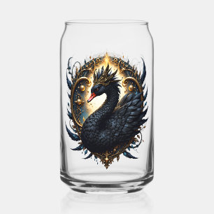 Obsidian Swan of Silent Grace – Dark Fantasy  Can Glass