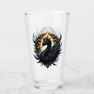 Obsidian Swan of Silent Grace – Dark Fantasy Glass