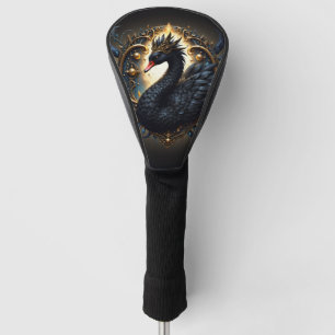 Obsidian Swan of Silent Grace – Dark Fantasy Golf Head Cover