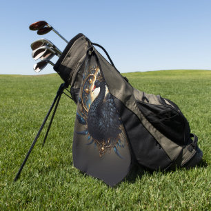 Obsidian Swan of Silent Grace – Dark Fantasy Golf Towel