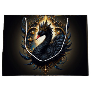 Obsidian Swan of Silent Grace – Dark Fantasy Large Gift Bag
