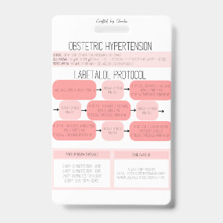 Obstetric Hypertension Nurse Reference Badge ID Badge