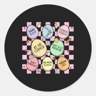 Obstetrician Eggs Bunny Gynaecologist Obgyn Nurse Classic Round Sticker