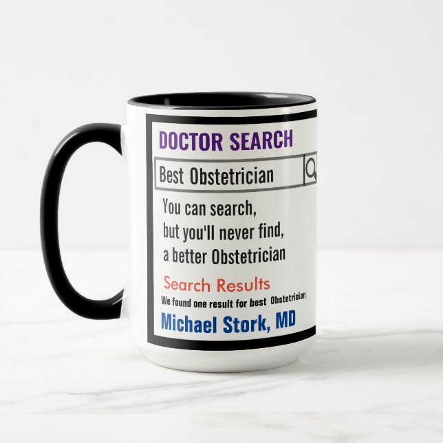 Obstetrician Funny Search Gift Mug (Left)