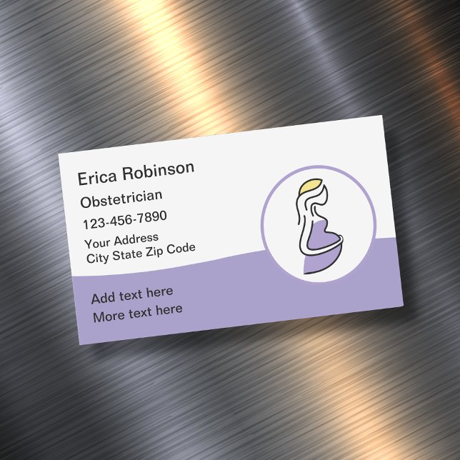 Obstetrician Gynaecologist Modern Magnetic Business Card (Creator Uploaded)