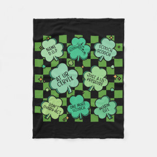 Obstetrician Gynaecologist Obgyn Nurse Saint Patri Fleece Blanket