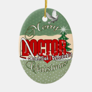OBSTETRICIAN / GYNECOLOGIST CHRISTMAS DOCTOR CERAMIC TREE DECORATION