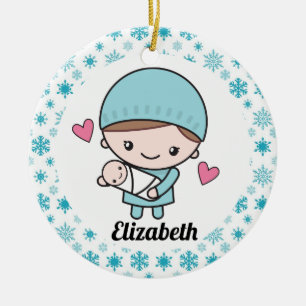 Obstetrician OB-GYN Nurse Midwife Ceramic Ornament