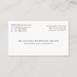 Obstetrics and Gynaecology Doctor Physician Business Card