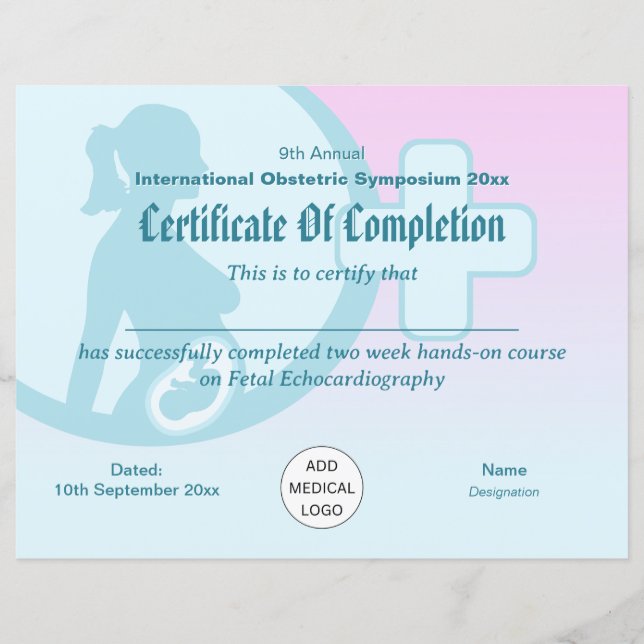 Obstetrics & Gynaecology Conference Certificate (Front)