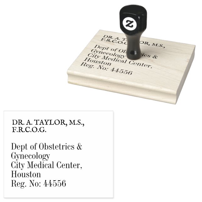 Obstetrics Gynaecology Doctor Personal Address  Rubber Stamp (Stamped)